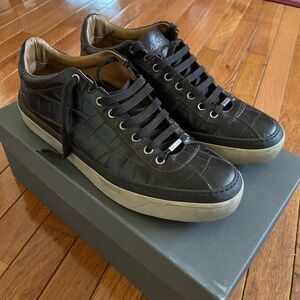 Men's Jimmy Choo Brown Crocodile Pattern Sneakers